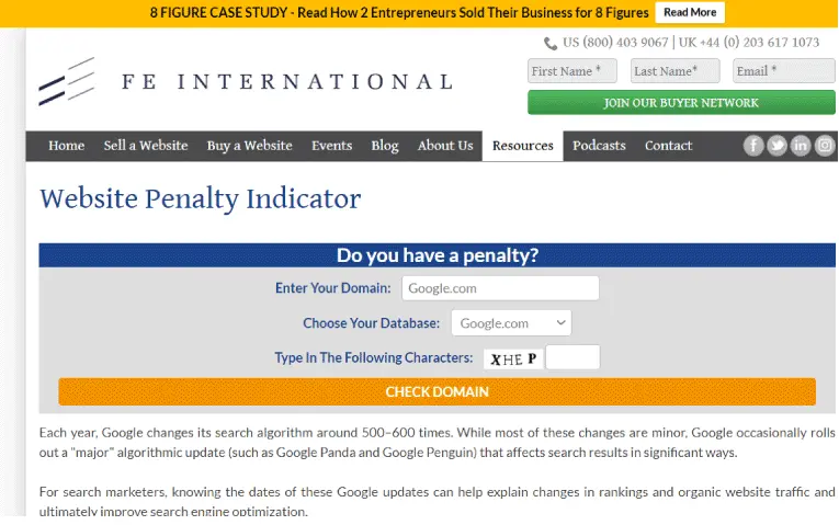 FE international-Website Penalty-Indicator Review